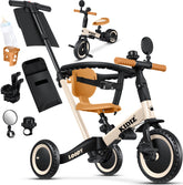 KIDIZ® Loopfiets 6in1 - Driewieler - Kinderfiets - 1-5 Jaar - Beige
